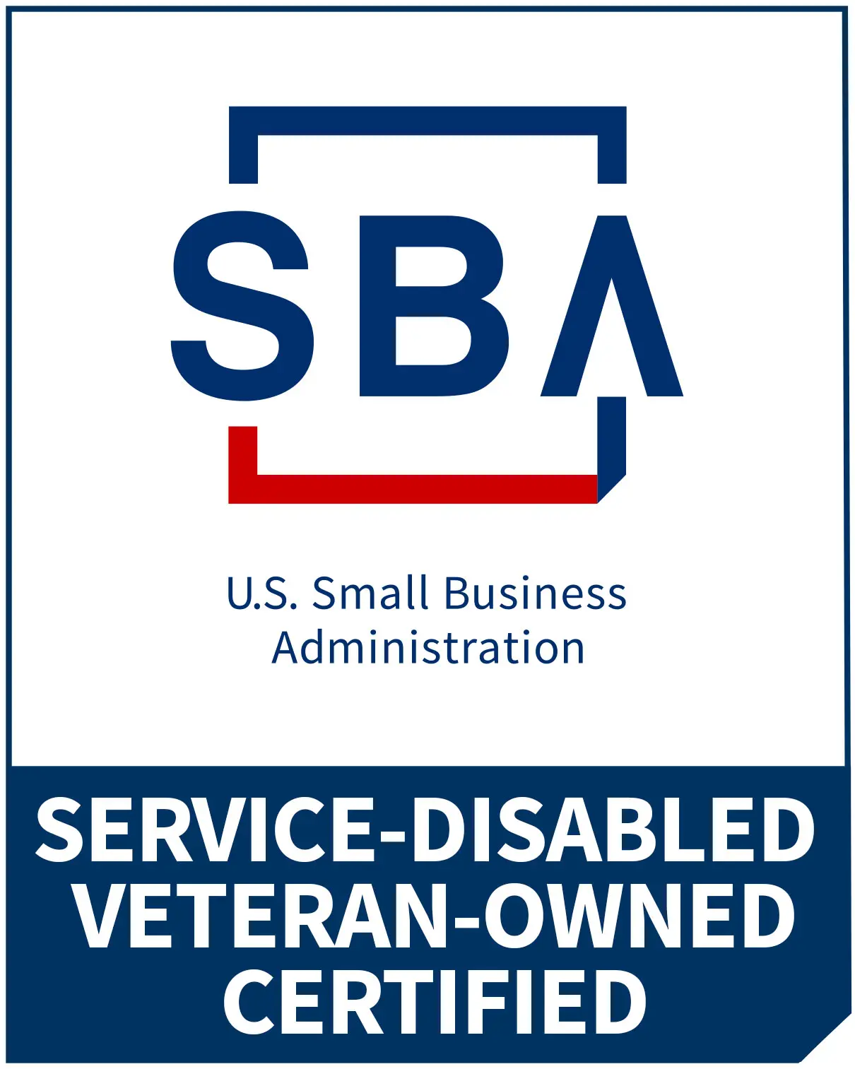 A small business administration logo with the words service disabled veteran owned.